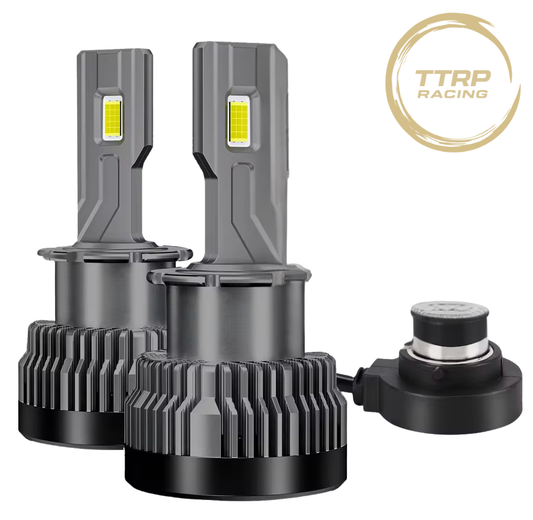 D2S LED Car Headlights 30000LM 6000K CANBUS Error-Free HID Replacement Turbo Bulbs Plug & Play Auto Lamps